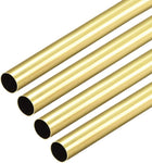 Brass Round Tube, 300mm Length 7mm OD 0.2mm Wall Thickness, Seamless Straight Pipe Tubing 4 Pcs