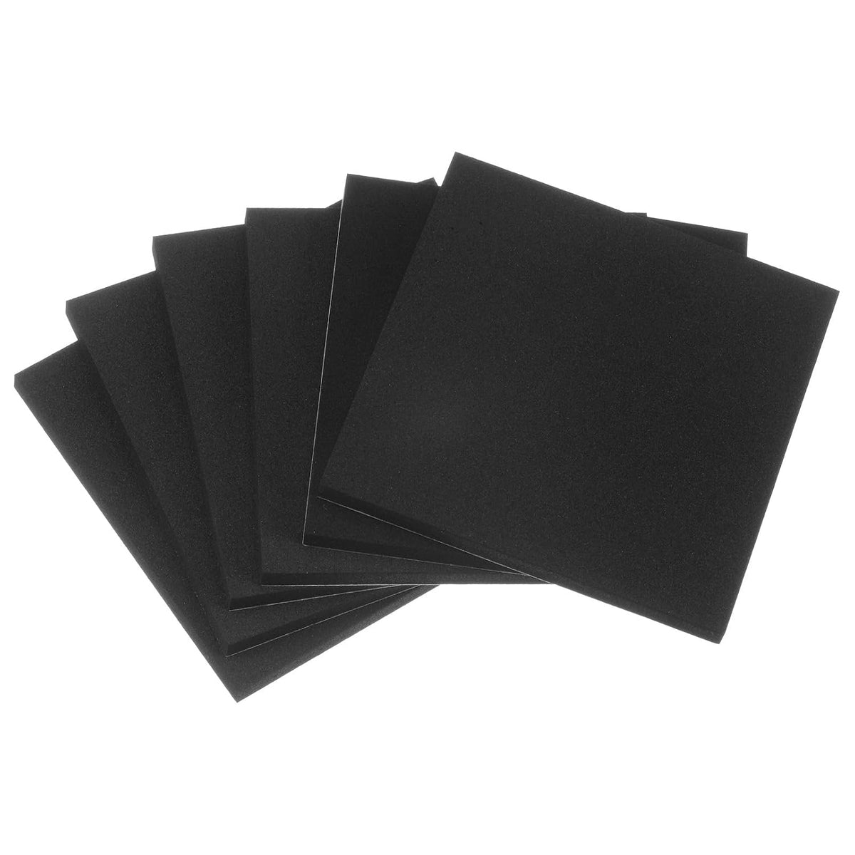 6pcs Adhesive Rubber Padding Sheets 1/4 Inch Thick x 4 Inch Long Square Neoprene Foam Sheet Self Stick Non-Slip Anti Vibration Pads, Anti-Skid Noise