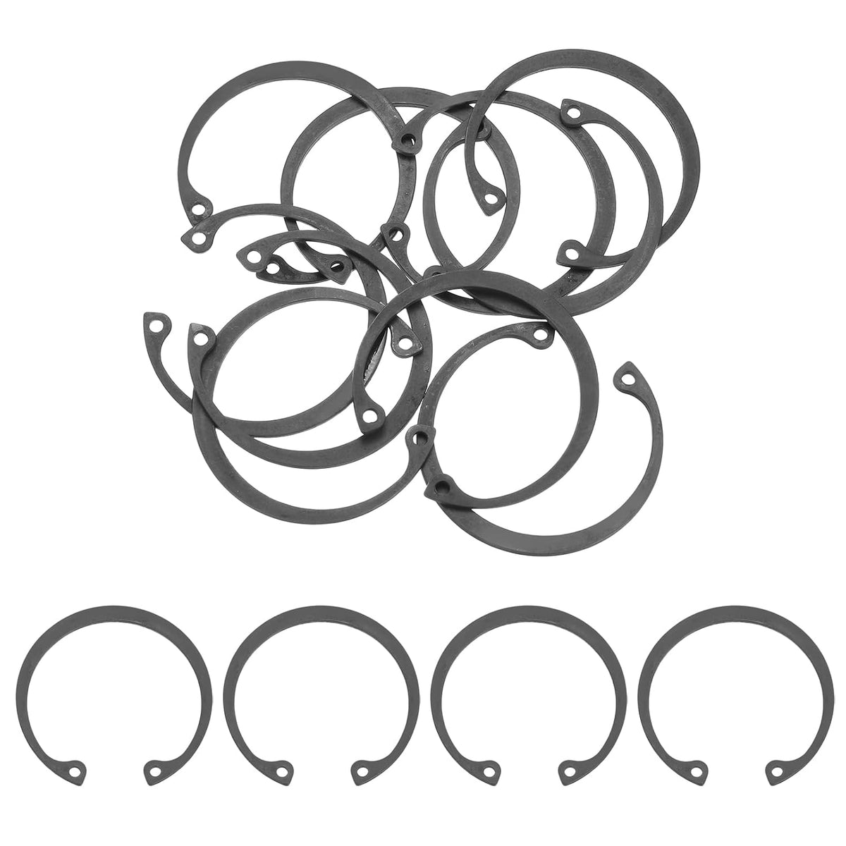10Pcs 1-3/8" Internal Retaining Ring Circlip, 65 Mn Spring Steel Internal Circlip Snap Rings C-Clips for Grooved Shafts Studs, Black