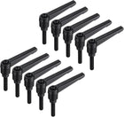 10pcs Lever Adjustable Handles M6 x 25mm Metric Male Thread, Level Clamping Handle Hand Stud Knobs Rotating Screw Handles Bolts with Locking Lever, Black