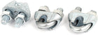 5mm 1/4 Inch Metal Saddle Wire Rope Cable Clamp Clip Silver Tone 3pcs