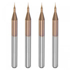 End Mill CNC Router Bits, 1/8" 3.175mm Shank 0.2mm x 1mm Titanium Coated Tungsten Carbide Engraving Milling Cutter for PCB Plastic Fiber Wood 4pcs