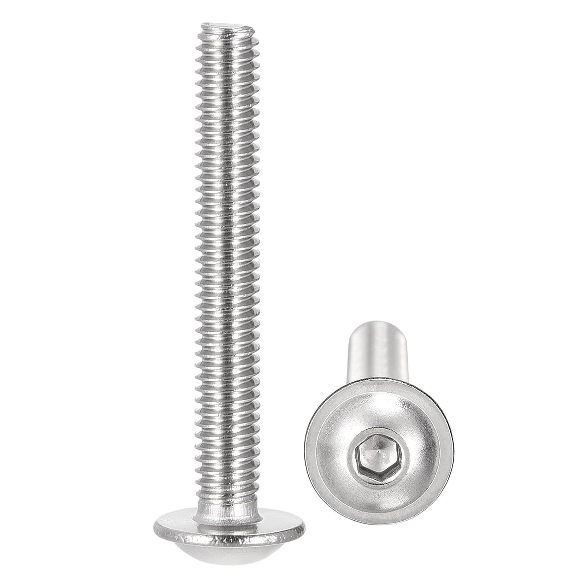 Flanschierte Knopfkopf-Schraubkopf-Schrauben, M3*30mm Sechskantschraube, 304 Edelstahl-Befestigungsschrauben, Vollverzahnte Maschinenschraube 100Stück