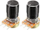 2Pcs 1K Ohm Variable Resistors Single Turn Rotary Carbon Film Taper Potentiometer with Knobs
