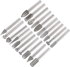 Diamond Burrs Bits Sets Grinding Drill Kits Carving Rotary Tool for Glass Stone Ceramic 150 Grit 1/4" Shank 6mm 8mm 10mm 20 Pcs