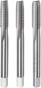 3pcs Metric Hand Tap Set, M8 x 1.25 Taper/Plug/Bottom Thread Screw Taps, High Speed Steel Hand Threading Tapping Tool Kit