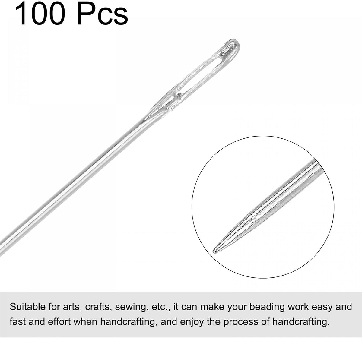 Naalden voor beads fine dun lang recht naaien borduurdraden roestvrijstaal 1.57 inch 100 stuks