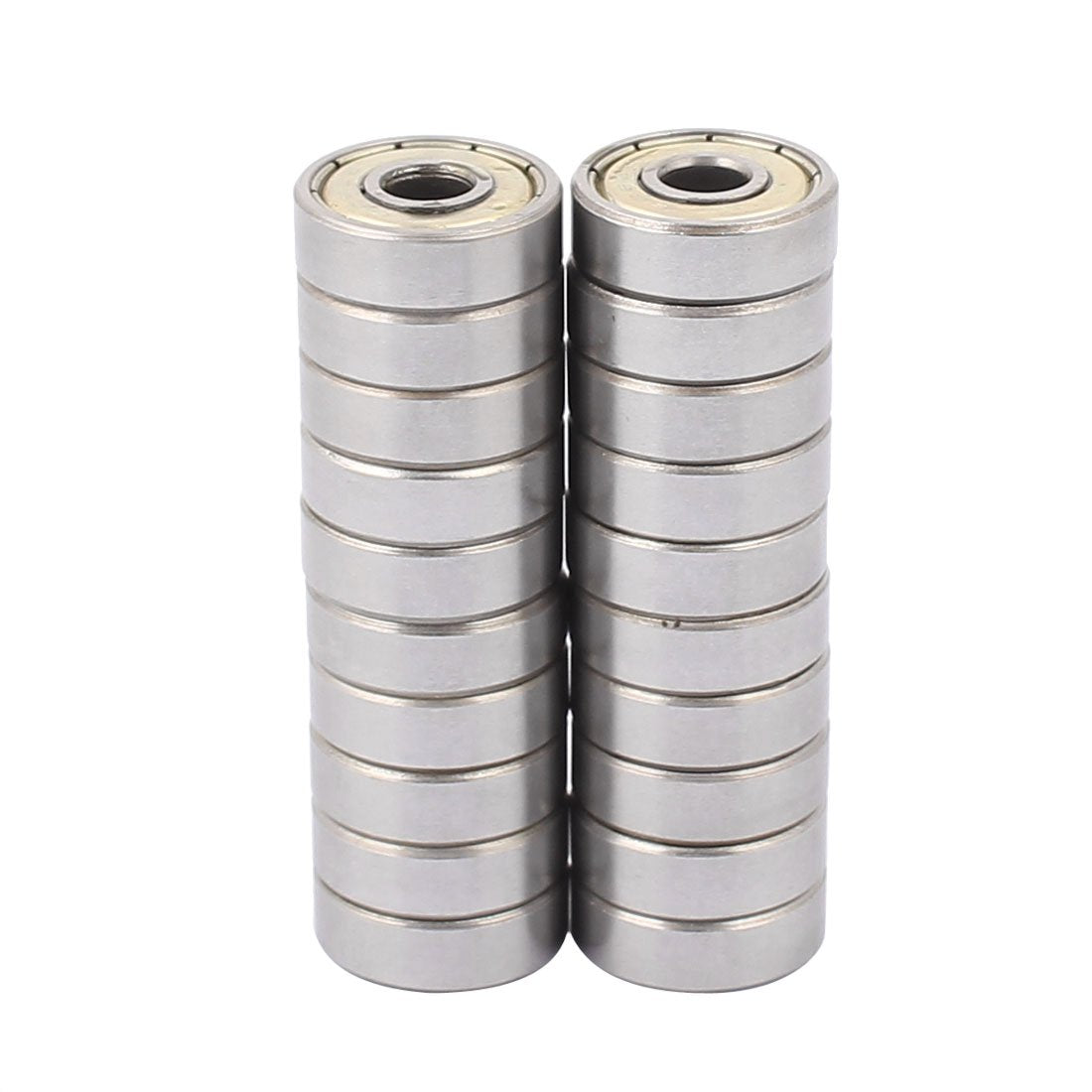 20pcs 626ZZ Metal Deep Groove Sealed Shielded Ball Bearing 6mmx19mmx6mm Silver Tone