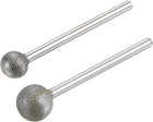 Diamond Grinding Bit Set 8mm 10mm Dia Head Ball Shaped 3mm Shank for Carving, Engraving, Polishing
