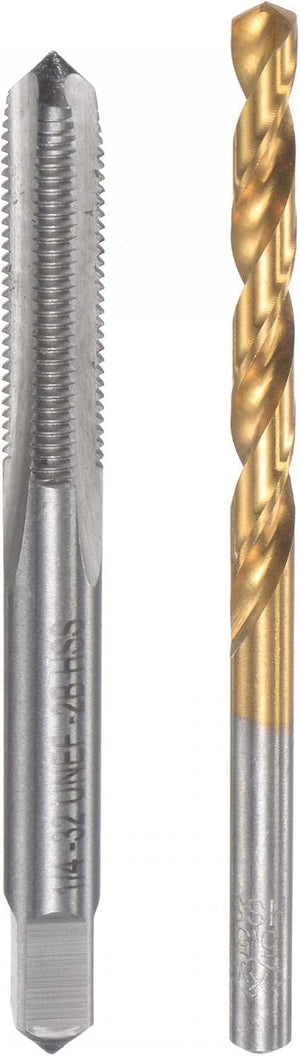 Visserie filetée filetée en tige droite UNEF 1/4-32 et foret à perçage en tournage 5.5mm, foret de perçage en acier à haute vitesse 6542 recouvert de titane 6542