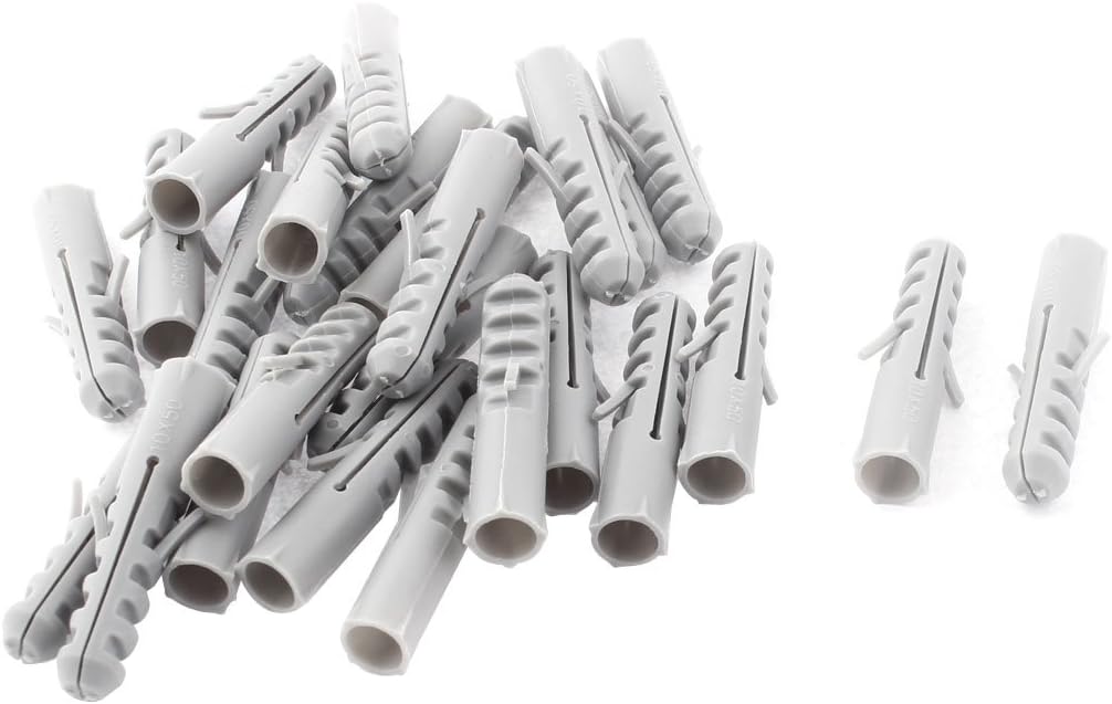 M10x50mm Plastic Anchors Lag Expansion Nails Plugs Screws Clips 25Pcs