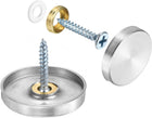 12 Pcs Screw Covers Caps, 304 Stainless Steel Mirror Screws Decorative Caps Cover Nails, Mirror Screws Fasteners for Sign Advertising Hardware Construction, 30mm Diameter, Silver