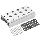 1/4" G Thread 4 Row Aluminum Manifold Solenoid Air Pneumatic Valve Base Socket for 4V210 Series