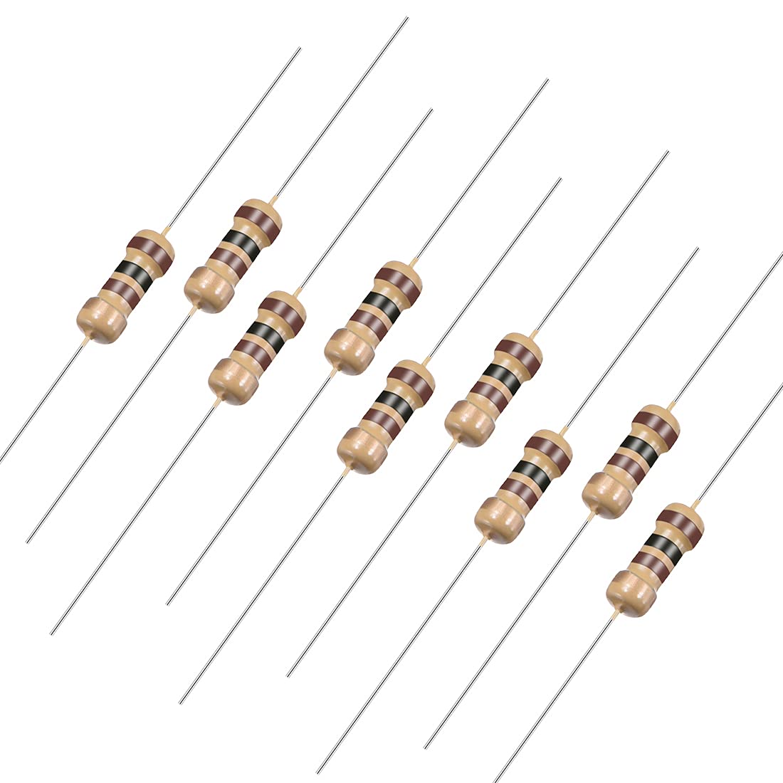 500Pcs 100 Ohm Resistor, 1/4W 5% Tolerance Carbon Film Resistors, 4 Bands for DIY Electronic Projects and Experiments
