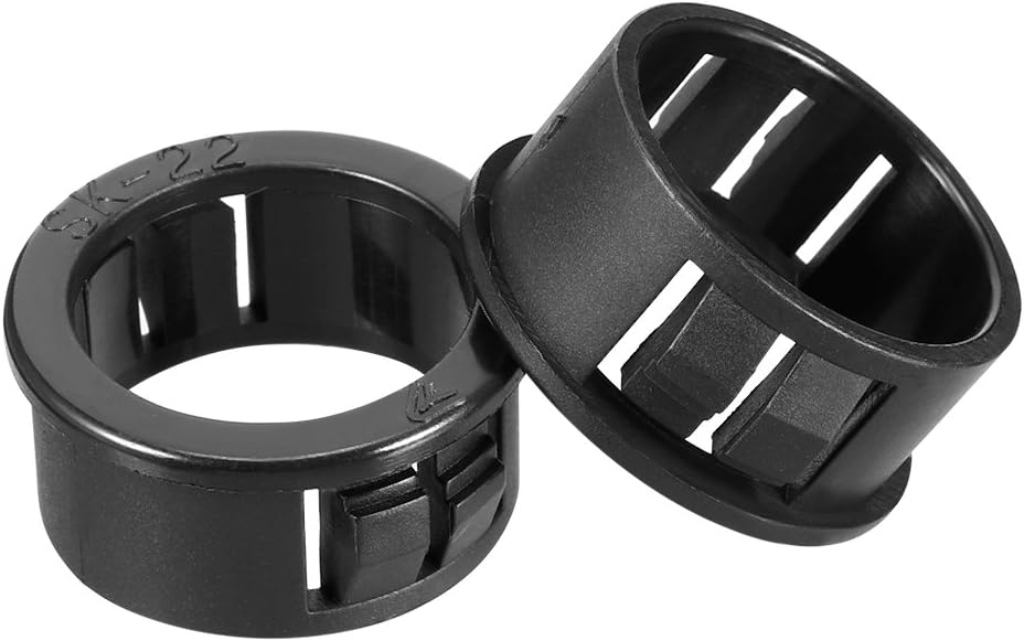 100pcs 22mm Mounted Dia Cable Hose Snap Bushing Grommet Protector Black