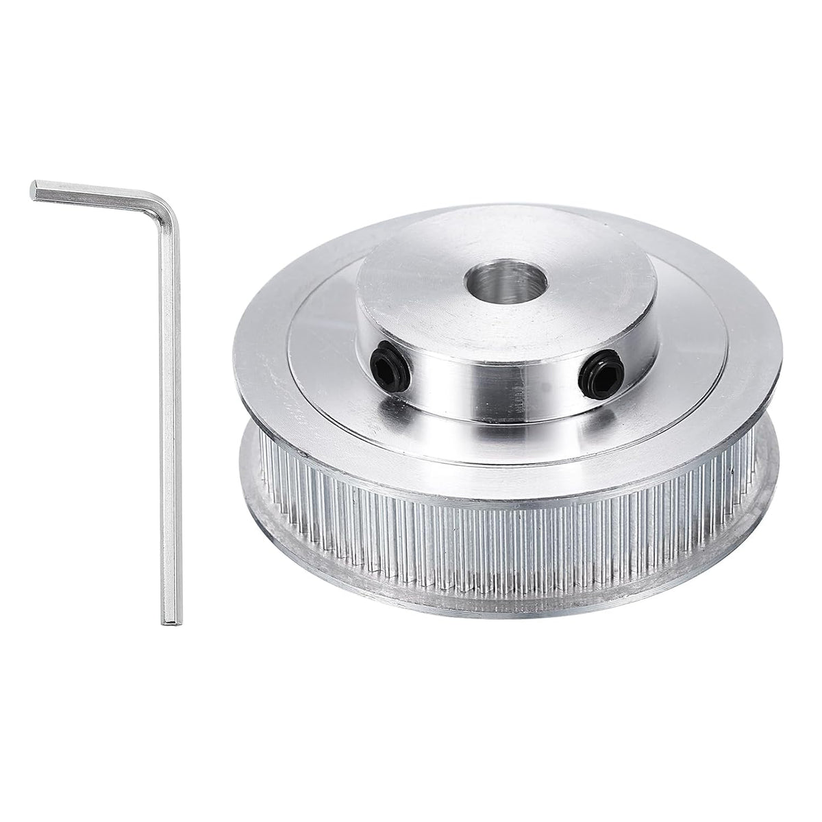 GT-2 Pulley Synchronous Wheel 80 Teeth 8mm Bore, Fit with 10mm Width Belt, Aluminum Alloy Timing Pulley Wheel with a Wrench for 3D Printer, CNC Machine