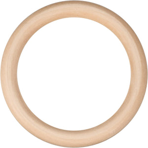 1Pcs 125mm(5-inch) Natural Wood Rings, 15mm Thick Smooth Unfinished Wooden Circles for DIY Crafting, Knitting, Macrame, Pendant