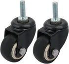 1.5-inch Dia M8 Threaded Stem Swivel Caster Wheel 2pcs