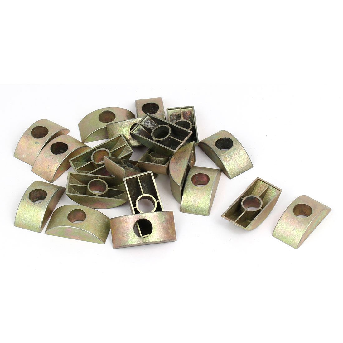 8.5mm Hole Dia Furniture Connector Half Moon Spacers Washer Bronze Tone 20PCS