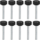 M4 x 35mm Metric Male Thread Knurled Clamping Knobs Grip Thumb Screw on Type Hand Clamping Handle Bolt with Plastic Knobs Black 10 Pcs