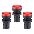 3Pcs Red Indicator Light AC/DC 110V, 22mm Panel Mount, for Electrical Control Panel, HVAC, DIY Projects