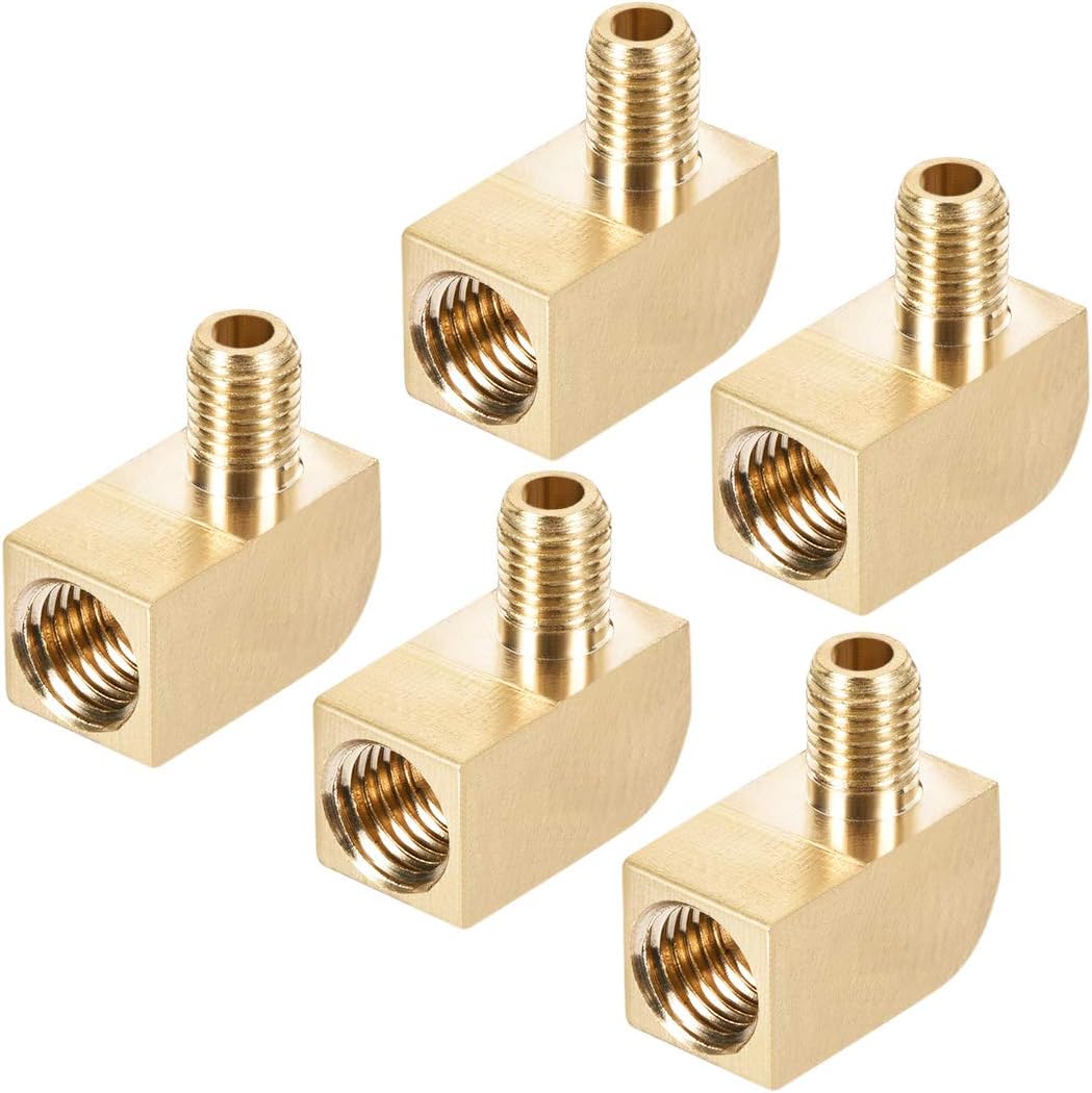 Brass Pipe Fitting 90 Degree Barstock Street Elbow M6/Male To M8/Female Pipe 5pcs