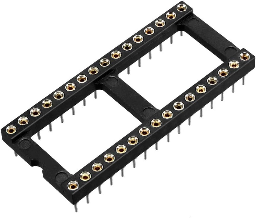 12pcs DIP IC Chip Socket Adaptor Solder Type 2.54mm Pitch Dual Row 32 Round Pin 15.2mm Row Pitch