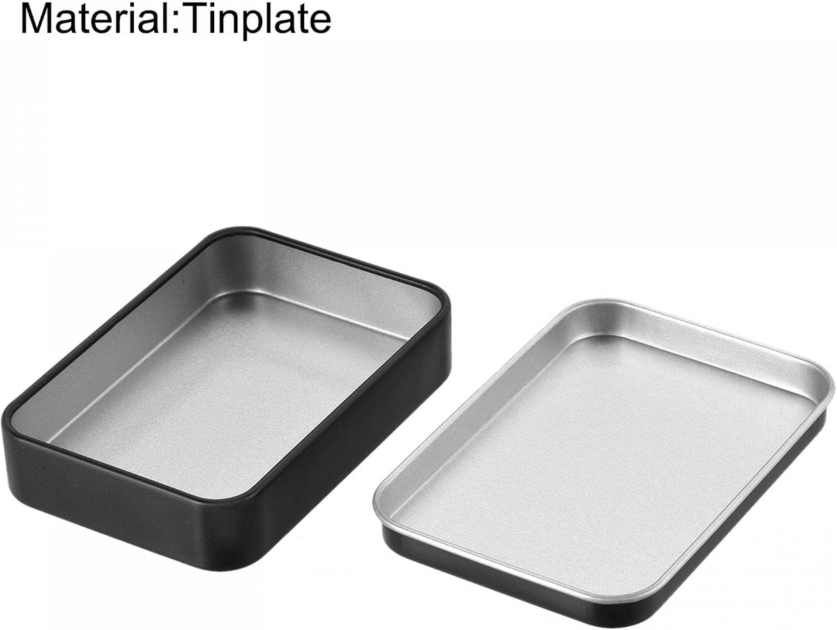 Metalltinnlåda, 3.43" x 2.36" x 0.71" Rektangulär tom tinnplåt förvaringslåda med lock, Röd