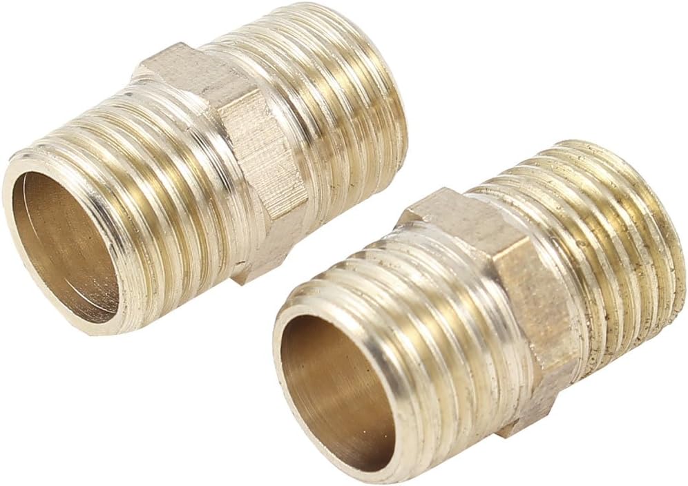 2pcs 1/4"PT Male Thread Hydraulic Coupling Adapter Nipple Fitting