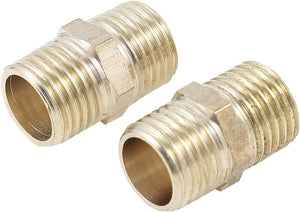 2pcs 1/4"PT Male Thread Hydraulic Coupling Adapter Nipple Fitting