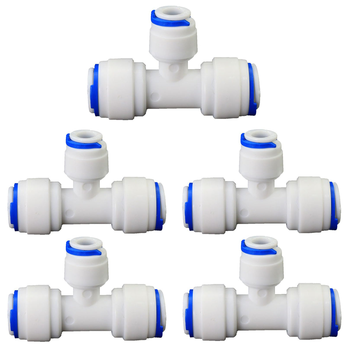 LinkMejor 3/8"×1/4"×3/8" Conector Push-to-Connect Plástico T (5-Pacote)