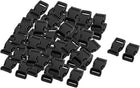 LinkMejor Plastic Backpack Strap Connecting Side Quick Release Buckles 15mm 50pcs Black