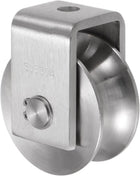 U Groove Wheel Pulley 304 Stainless Steel, 2.7" Dia Track Wheel Pulley Block Loading 2000lbs for Sliding Gate, Industrial Machines, Groove Width 0.98"