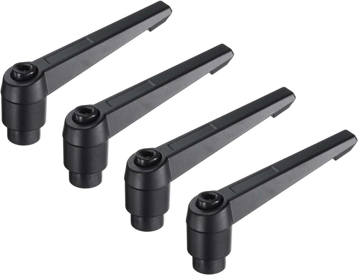 4pcs Clamping Lever Adjustable Handles M10 Metric Female Thread Level Handle Hand Knobs Quick Release Black for Lathe Machinery