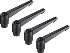 4pcs Clamping Lever Adjustable Handles M10 Metric Female Thread Level Handle Hand Knobs Quick Release Black for Lathe Machinery