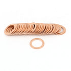 a15010500ux0518-DM Copper Flat Washer Gasket Spacer Seal Ring Fasteners, 13 mm x 18 mm x 1 mm Size (Pack of 30)