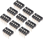 10 Pcs Black DIP Switch 1 2 3 4 Positions 2.54mm Pitch for Circuit Breadboards PCB