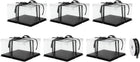 Clear Cake Box, 6Pcs 12"x12"x7" - Tall Cake Boxes with Ribbon for 10 Inch Cake Packing Carry - for Birthday Parties, Wedding (Black)