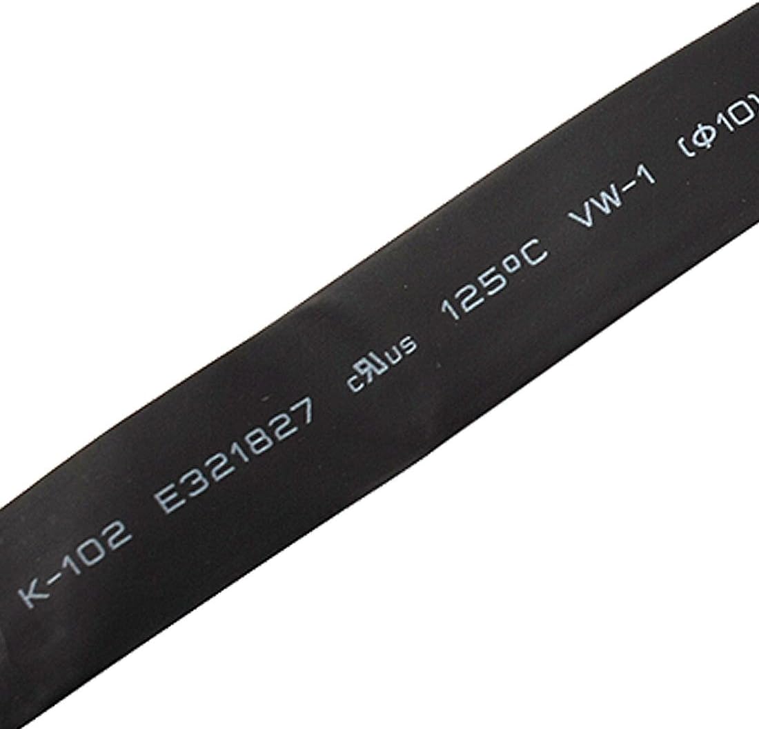 10mm Black Polyolefin Insulation Heat Shrink Tubing 3 Meters 9.8ft
