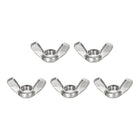 3/8"-16 Wing Nut 5 Pcs, 304 Stainless Steel Butterfly Wing Nuts Fasteners Parts Hand Twist Tighten Wing Nuts for Machinery Electronic Equipment DIY, Silver