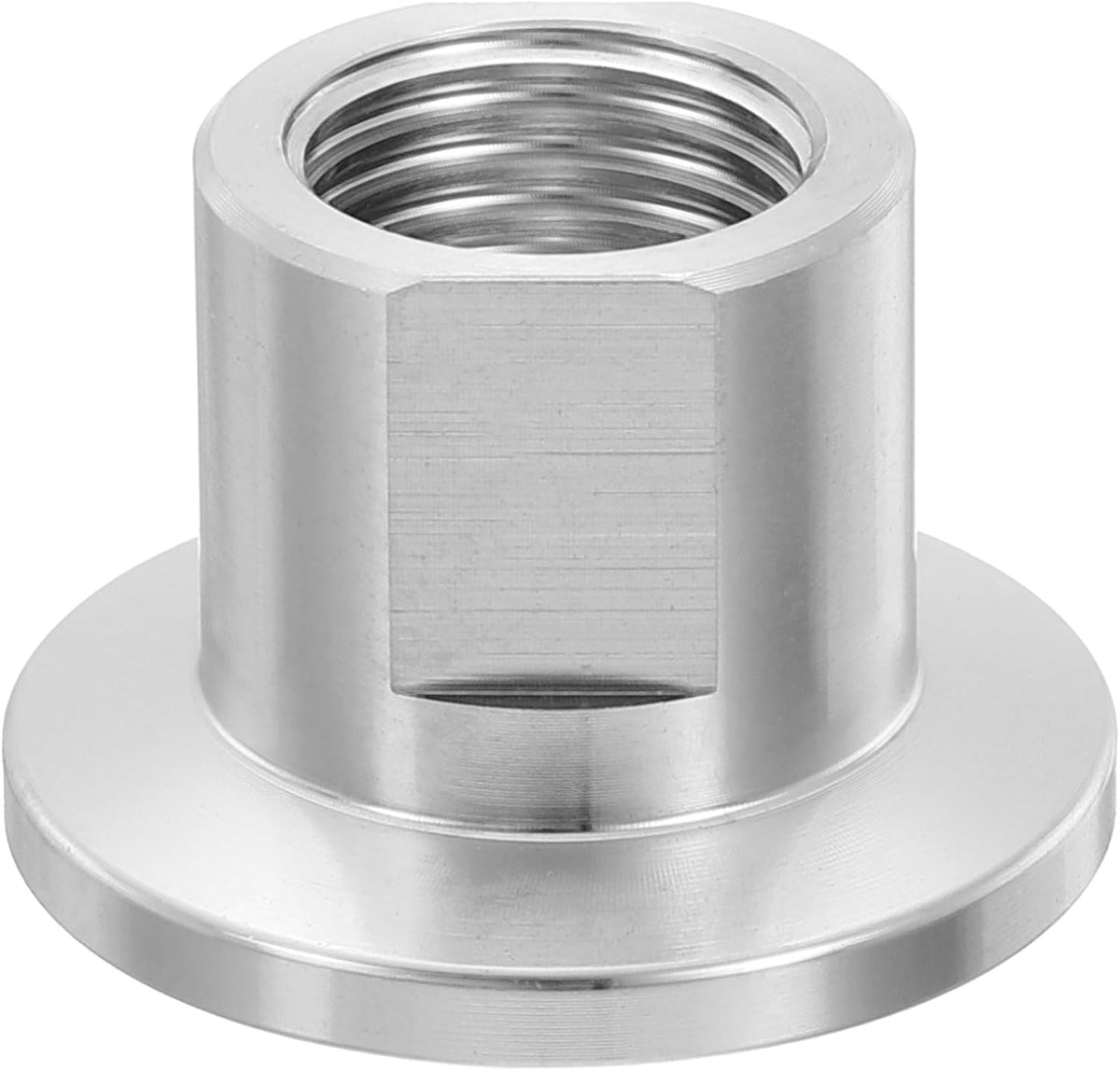M14-1.5x16mm Hose Pipe Fitting Adapter, 304 Stainless Steel Female Threaded Hose Pipe Fitting Sanitary Adapter for Vacuum Systems, Industrial Pipe Connections, Silver
