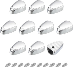Metal Zipper Stopper, 20Pcs 0.35'' Thumb Zipper Tail Clip Plug Head for DIY Decoration Leather Craft Hardware, Chrome