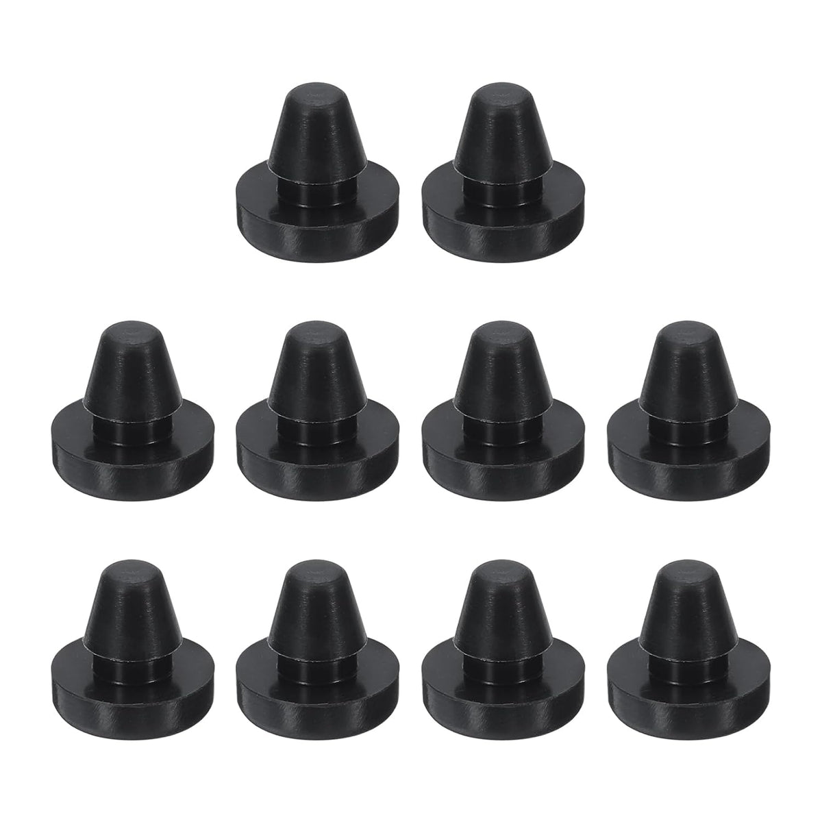 10pcs 3/16" (5.9mm) Button Hole Plugs - Snap-in Locking, Waterproof, Black