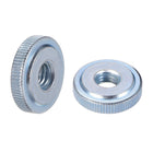Round Knurled Thumb Nuts Conector Lock Adjusting Nuts, M8 Female Threaded Thin Type, Blue Zinc Plating, Pack of 5