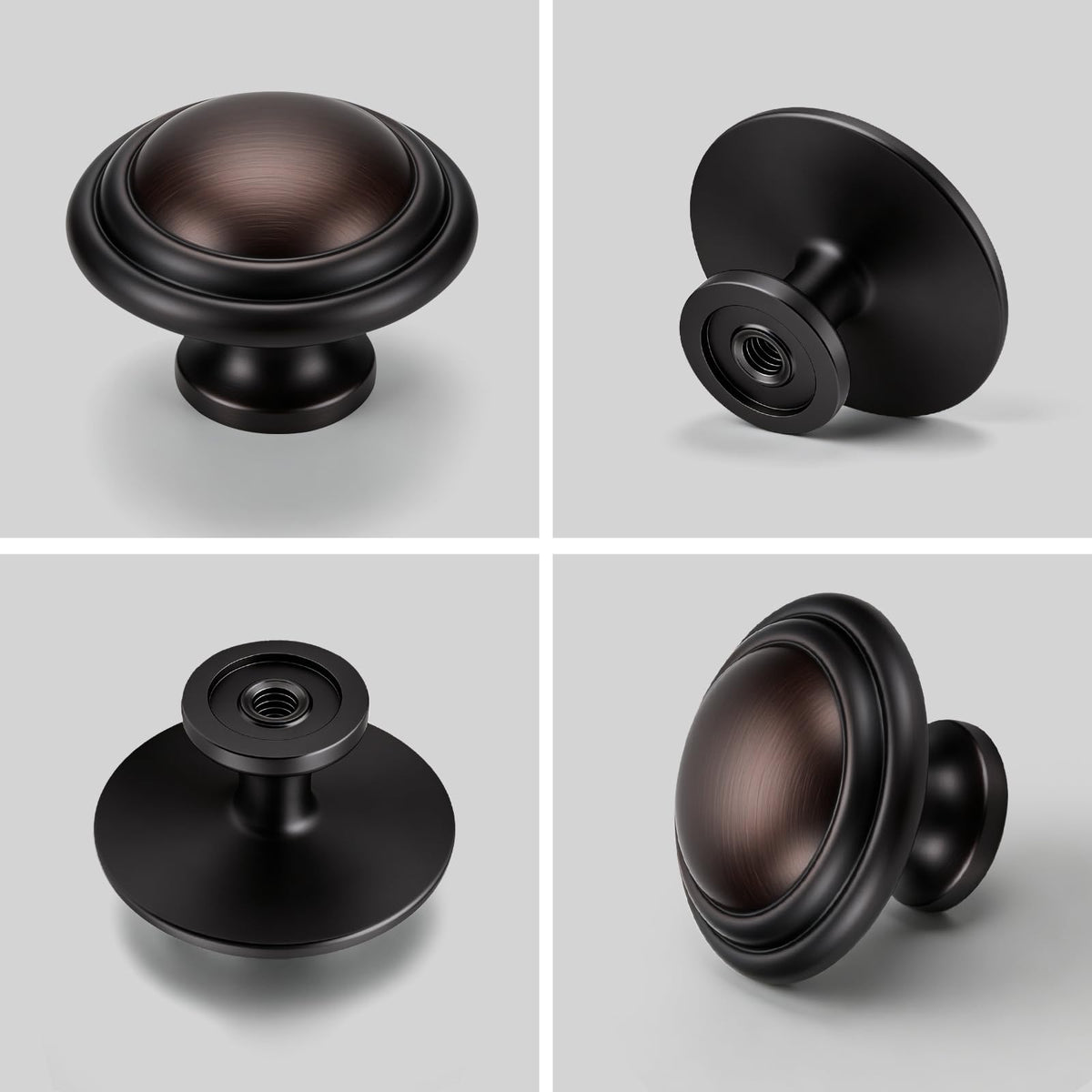 LinkMejor 5 Pack 1-3/8 Inch Cabinet Knobs, Oil Rubbed Bronze Bifold Cabinte Knob, Kitchen Wardrobe Drawer Knobs, Dresser Knobs