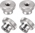 Knurled Thumb Nuts, 4Pcs M5x0.8mm 304 Stainless Steel Round Knobs Fasteners for 3D Printer Parts, Silver Tone