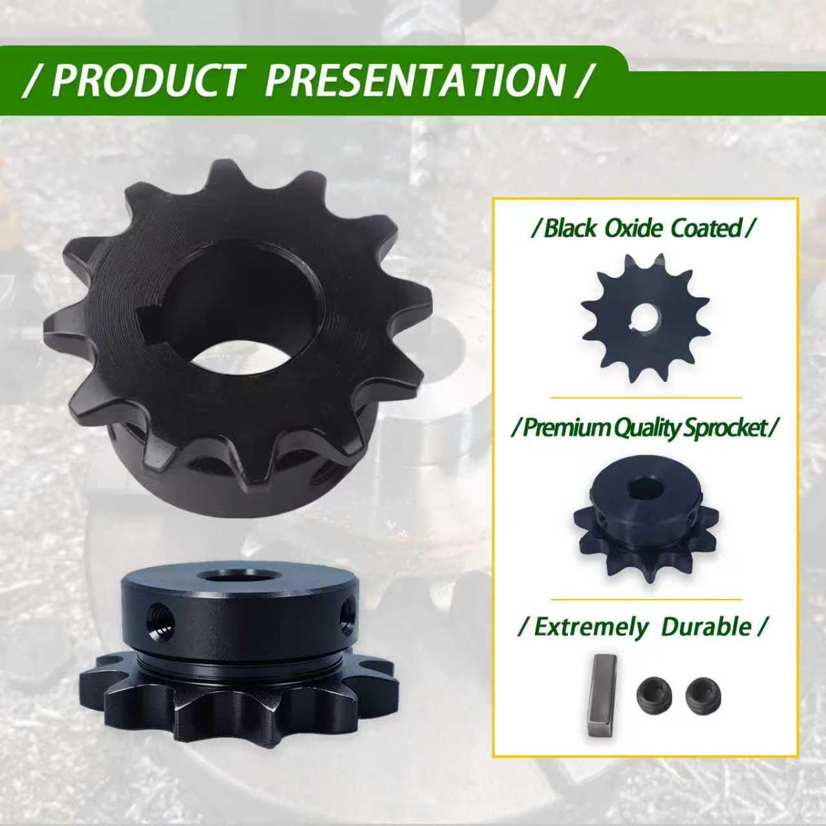 #35 Sprocket 40T 1" Bore Verharde Zwarte Oxide