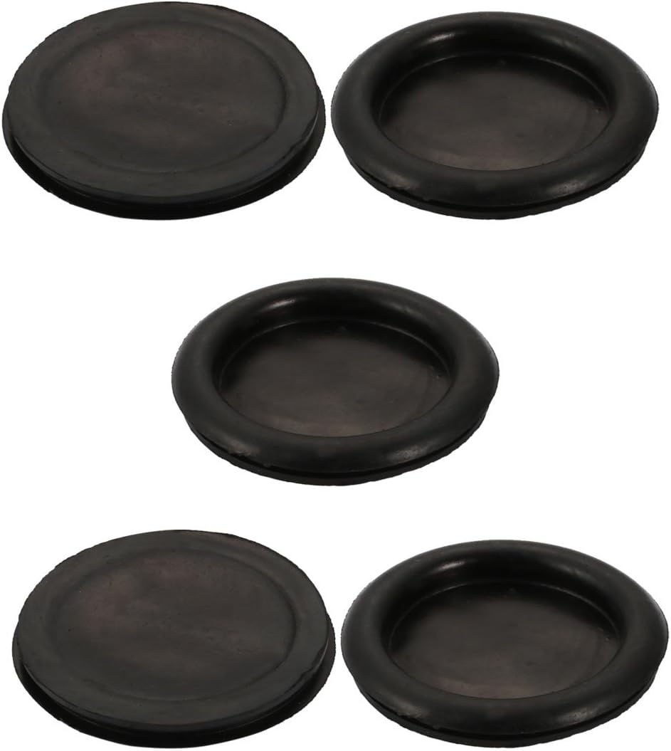 5pcs Wire Protective Grommets Black Rubber 70mm Dia Single Side Grommets