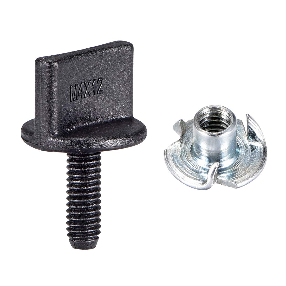 M4 x 12mm Thumb Screw Bolt with T Nut Hand Driven Spade Nylon Plastic Screws Metric Thread for RC Model Aircraft 5 Pcs