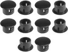 Hold Plugs,10pcs 12.7mm x 9mm Black Nylon Round Snap Panel Locking Hole Plugs Cover